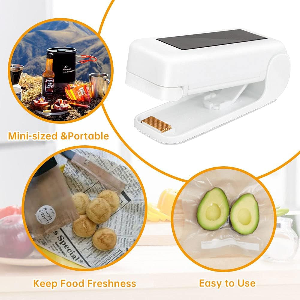 Mini Bag Sealer,Portable Plastic Bag Sealer,Handheld Mini Heat Sealer for Chip、Snack Fresh Bag、Food Storage