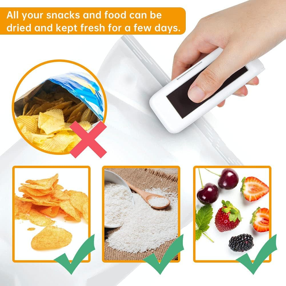 Mini Bag Sealer,Portable Plastic Bag Sealer,Handheld Mini Heat Sealer for Chip、Snack Fresh Bag、Food Storage