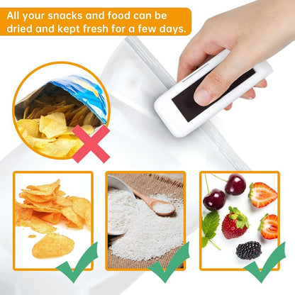 Mini Bag Sealer,Portable Plastic Bag Sealer,Handheld Mini Heat Sealer for Chip、Snack Fresh Bag、Food Storage