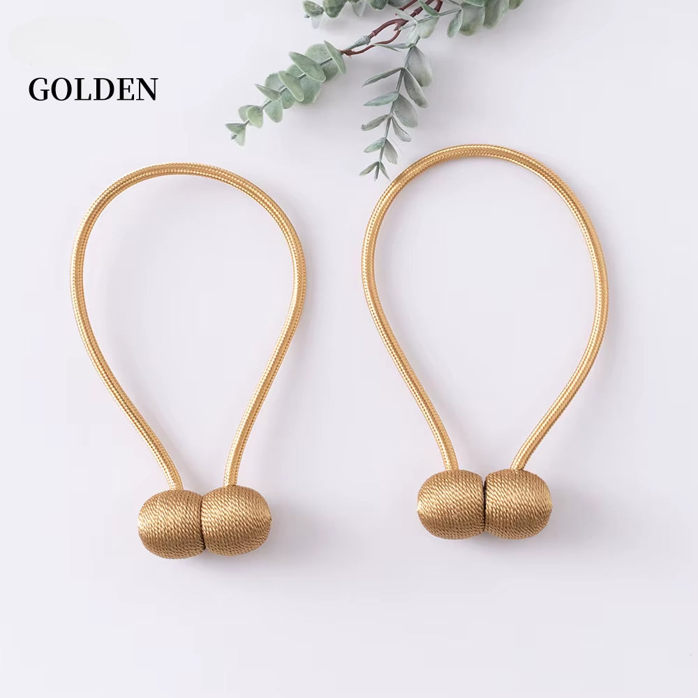 Elegant Magnetic Curtain Tiebacks – 2-Pack Decorative Polyester Buckle Clips for Effortless Style and Hold