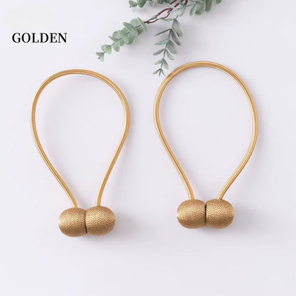 Elegant Magnetic Curtain Tiebacks – 2-Pack Decorative Polyester Buckle Clips for Effortless Style and Hold