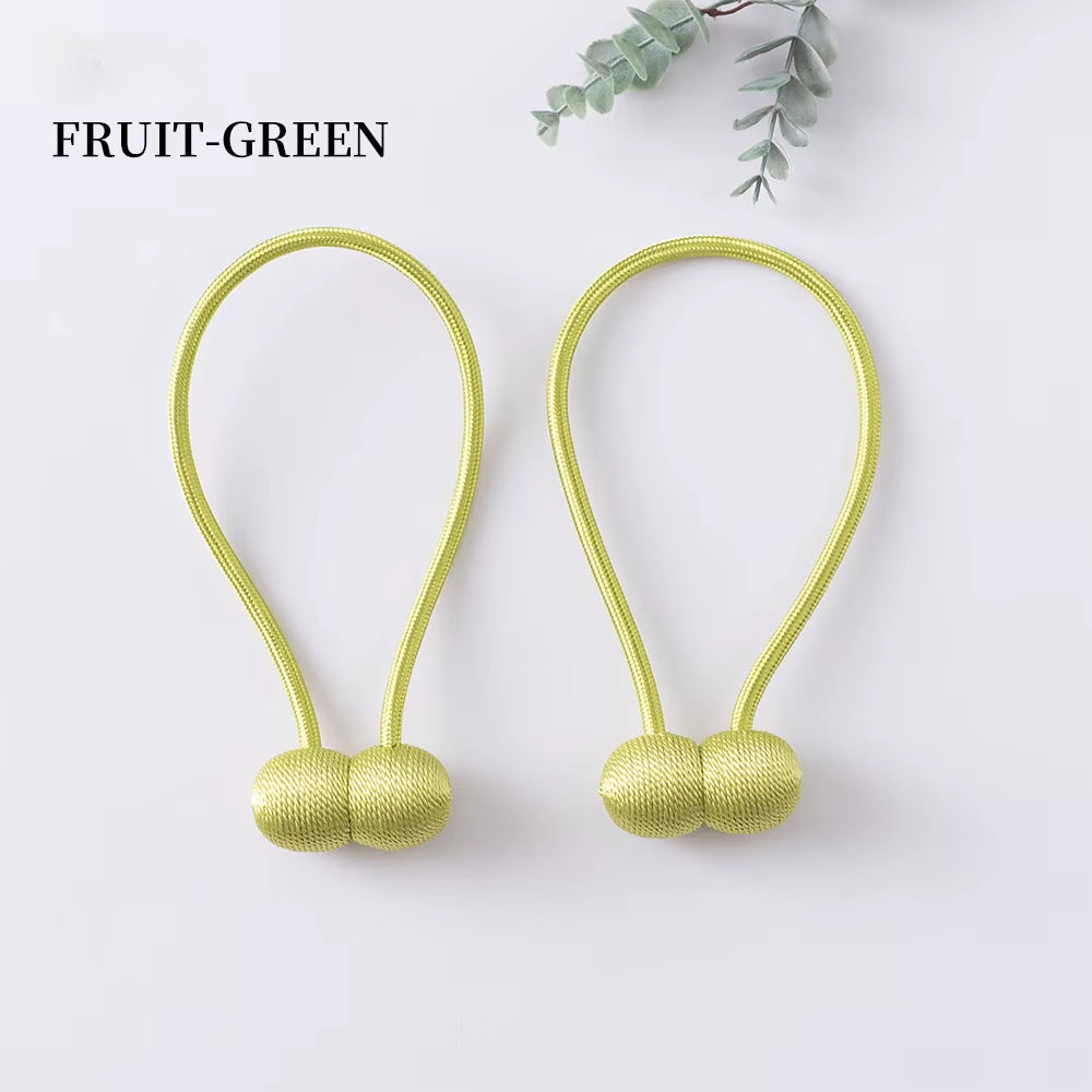 Elegant Magnetic Curtain Tiebacks – 2-Pack Decorative Polyester Buckle Clips for Effortless Style and Hold