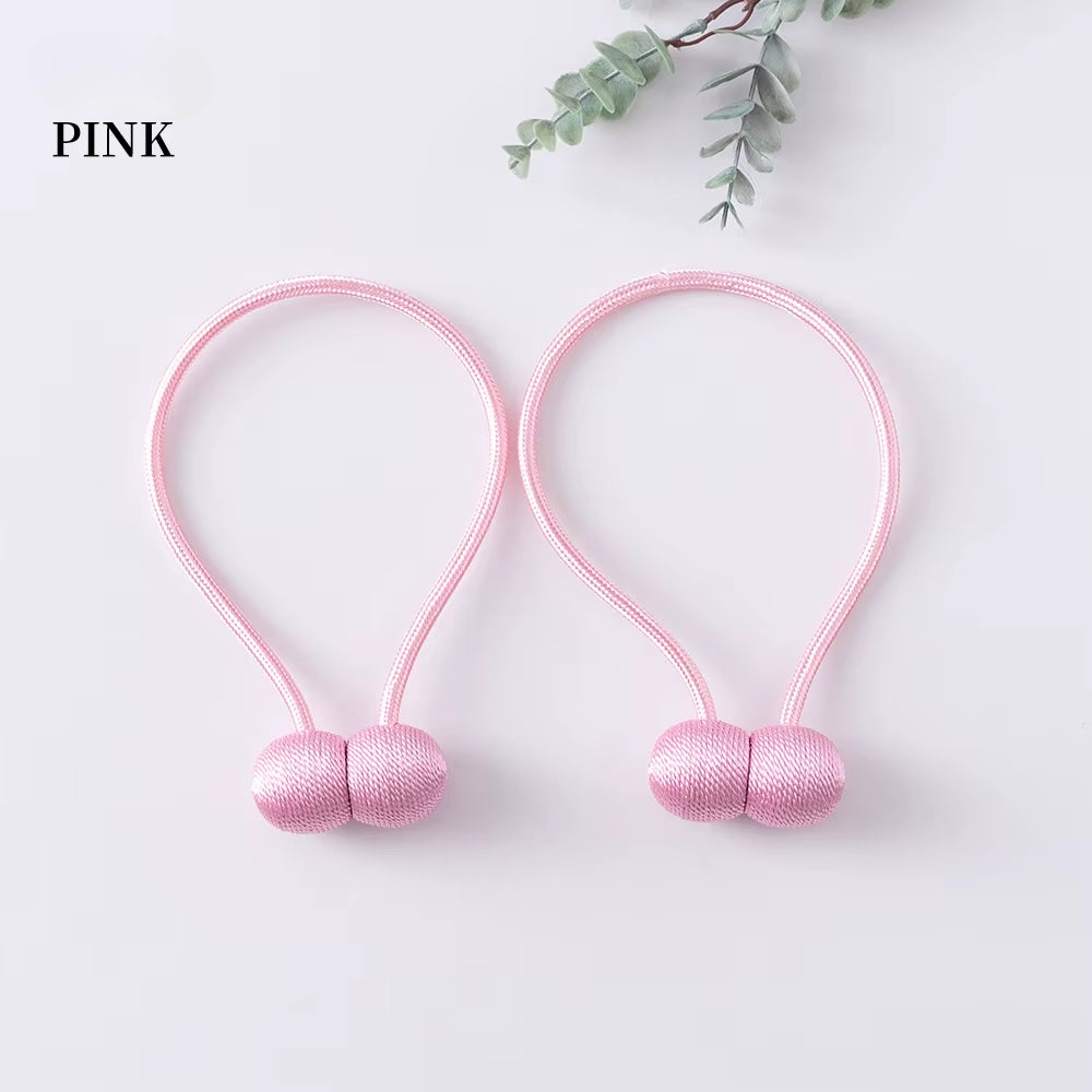Elegant Magnetic Curtain Tiebacks – 2-Pack Decorative Polyester Buckle Clips for Effortless Style and Hold
