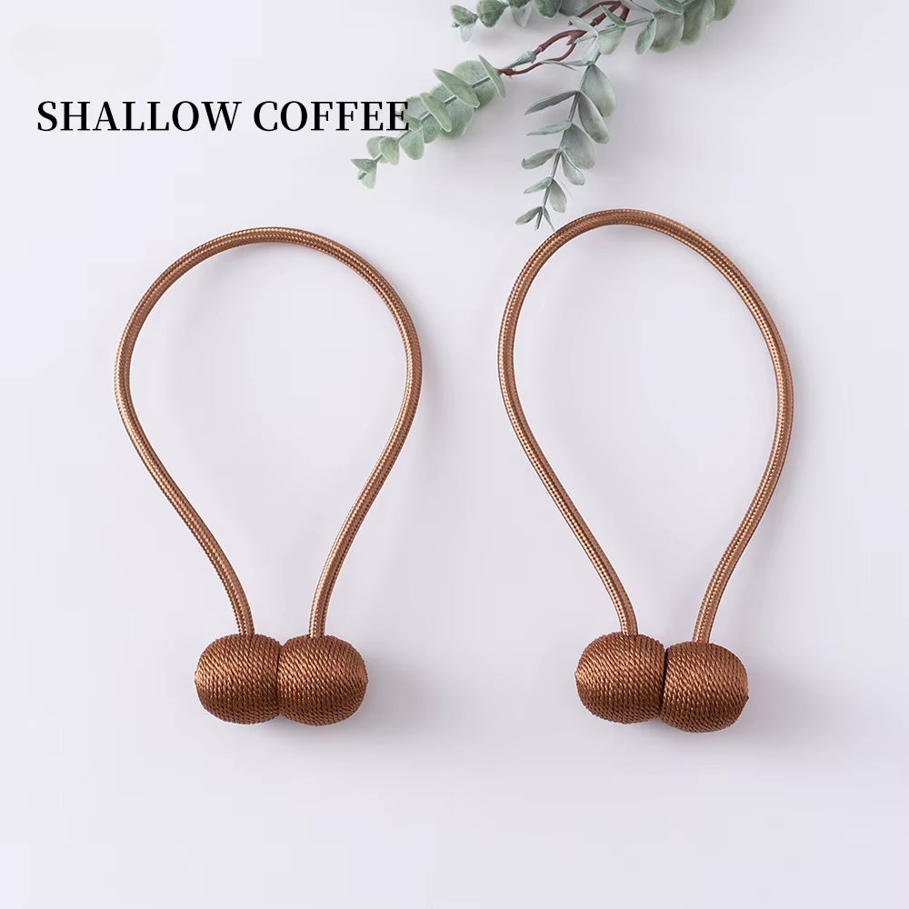 Elegant Magnetic Curtain Tiebacks – 2-Pack Decorative Polyester Buckle Clips for Effortless Style and Hold