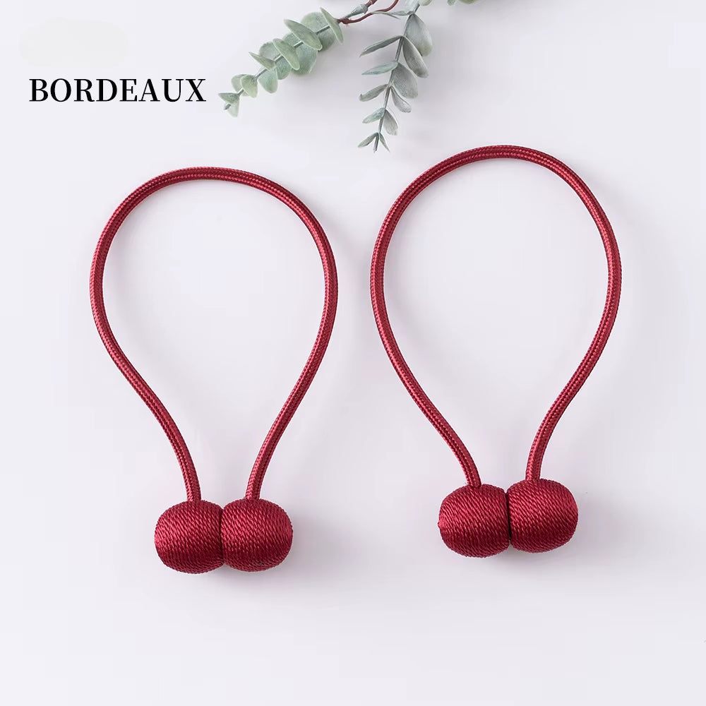 Elegant Magnetic Curtain Tiebacks – 2-Pack Decorative Polyester Buckle Clips for Effortless Style and Hold