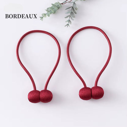 Elegant Magnetic Curtain Tiebacks – 2-Pack Decorative Polyester Buckle Clips for Effortless Style and Hold