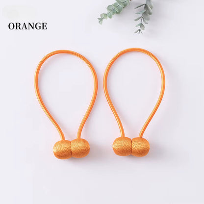 Elegant Magnetic Curtain Tiebacks – 2-Pack Decorative Polyester Buckle Clips for Effortless Style and Hold