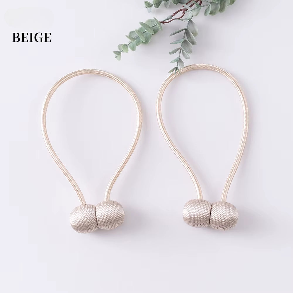 Elegant Magnetic Curtain Tiebacks – 2-Pack Decorative Polyester Buckle Clips for Effortless Style and Hold