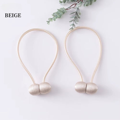 Elegant Magnetic Curtain Tiebacks – 2-Pack Decorative Polyester Buckle Clips for Effortless Style and Hold